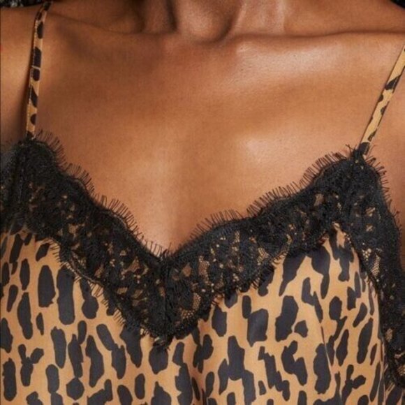 BP Women's Lace Trim Satin Camisole Top In Tan Dale Dashed Spots Small MSRP $39 - Picture 2 of 5